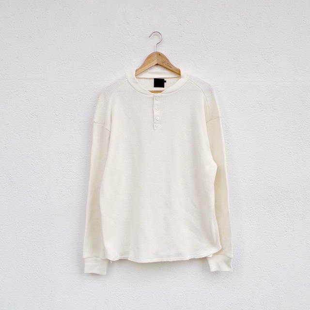 comm.arch. Cotton Silk Waffle Henley L/S  再入荷