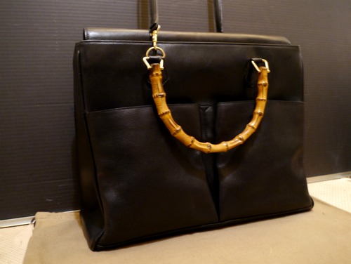 レア◆GUCCI グッチ バンブー A4対応 2way レザー トート バッグ