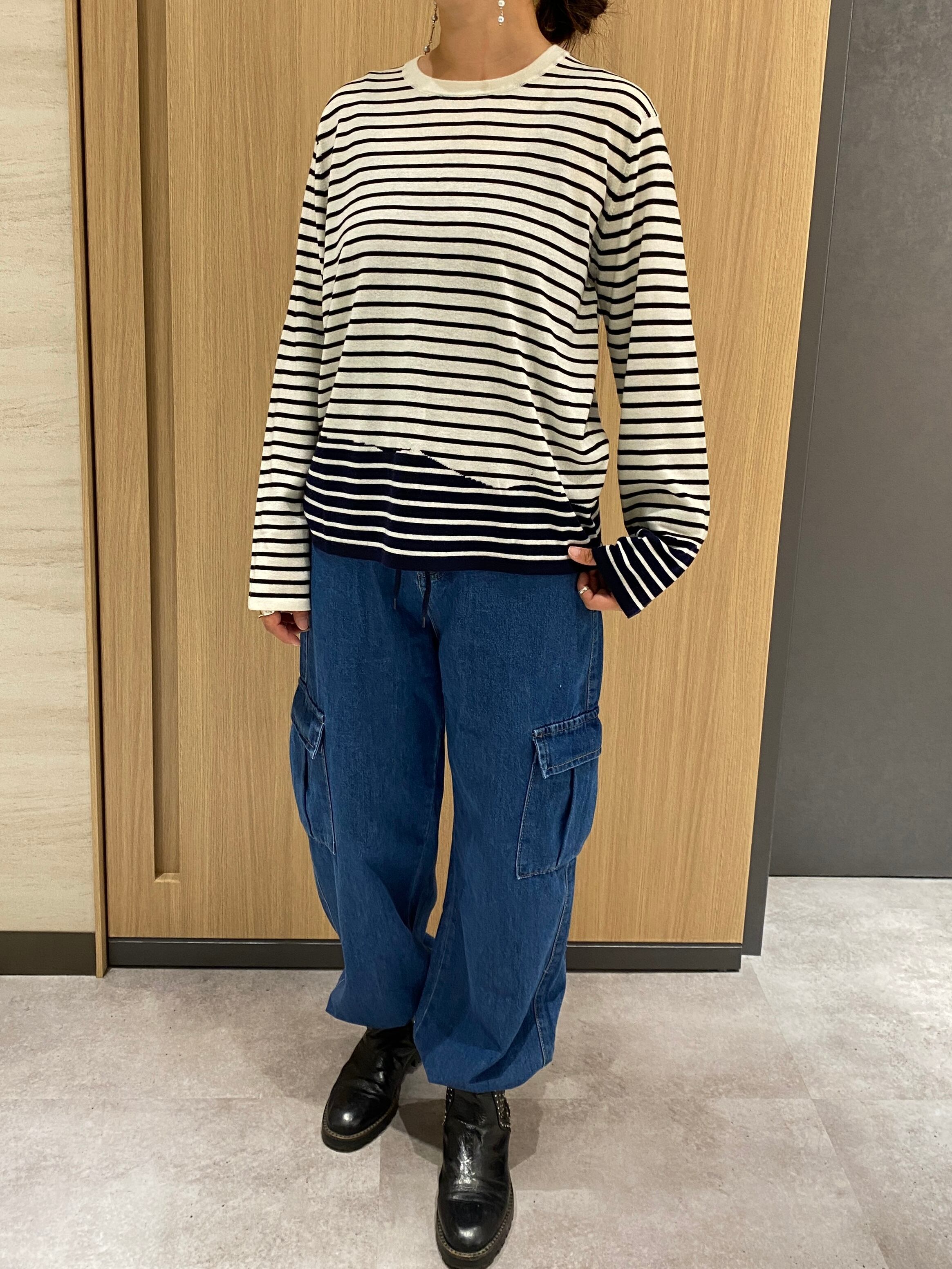 horizontal stripes knit tops