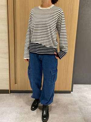 horizontal stripes knit tops