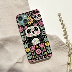 受注生産 iPhoneケース フクロウと花のフォークアート｜動物モチーフ PSYF027A