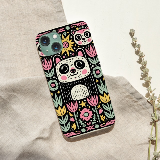 受注生産 iPhoneケース フクロウと花のフォークアート｜動物モチーフ PSYF027A
