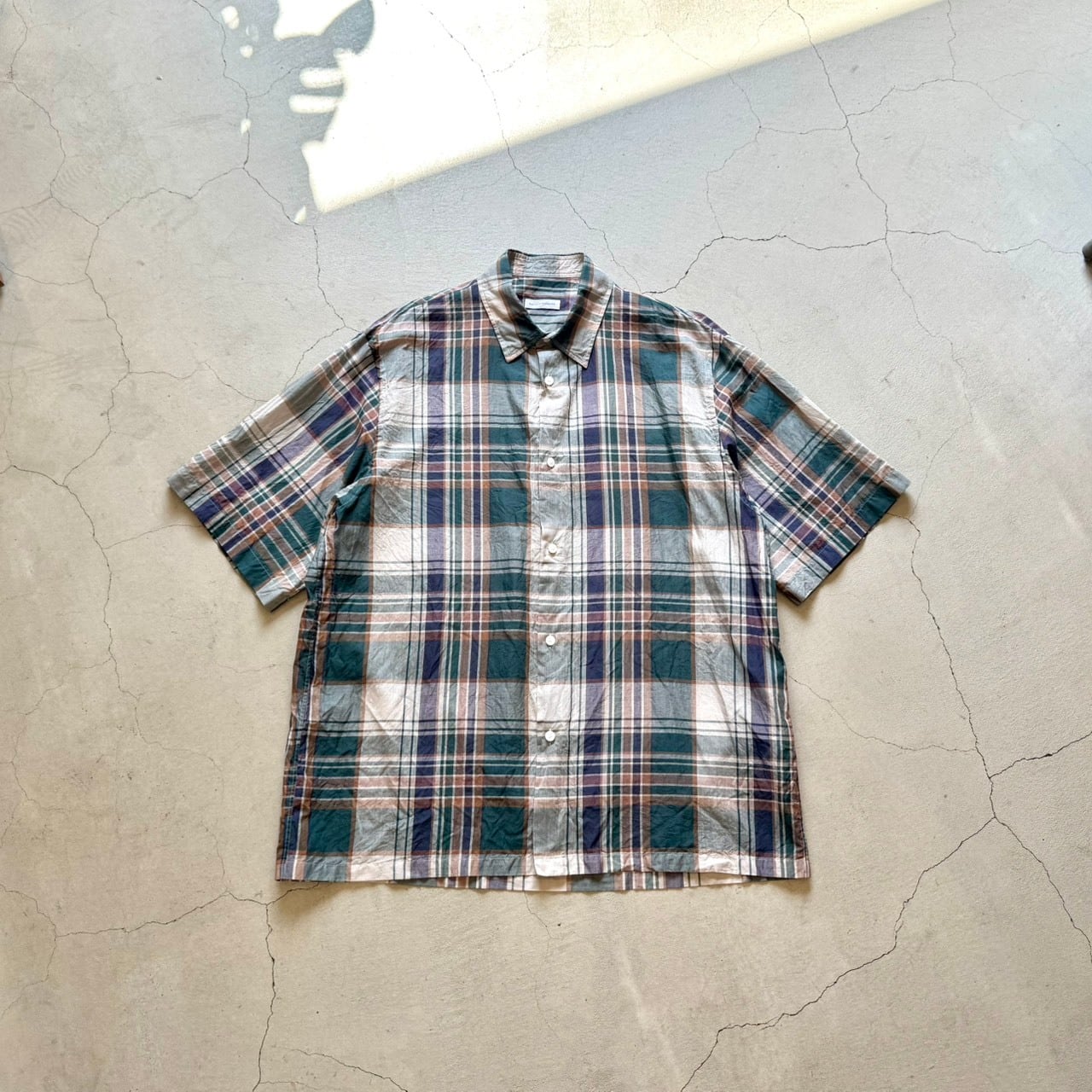 KAPTAIN SUNSHINE Gauze Plaid Plain SS Shirt | brownriver