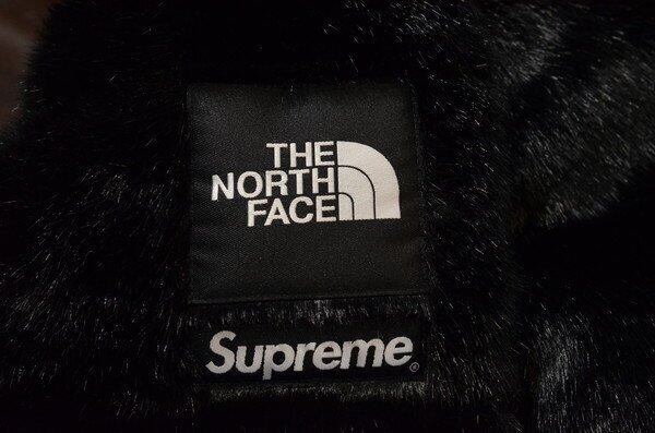 supreme the north face faux fur nuptse 黒