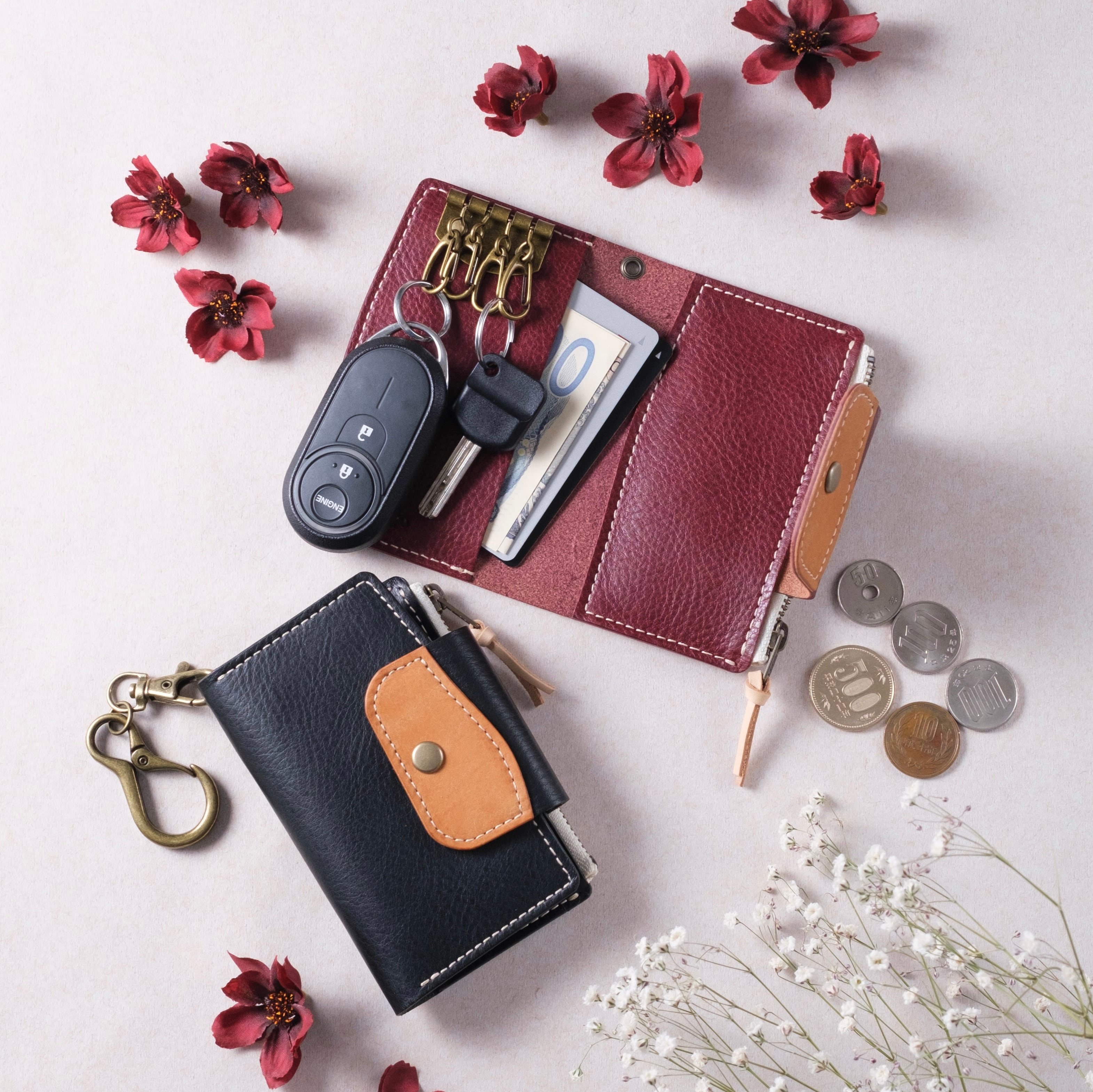 名入れ可/スマートキーも入るお財布兼キーケース | solnella-ソルネラ