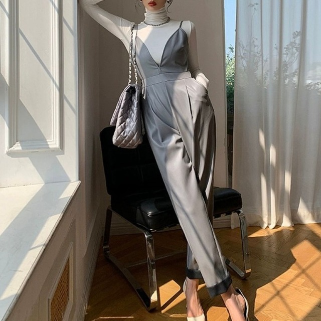 ハイウエストカジュアルジャンプスーツ　21105