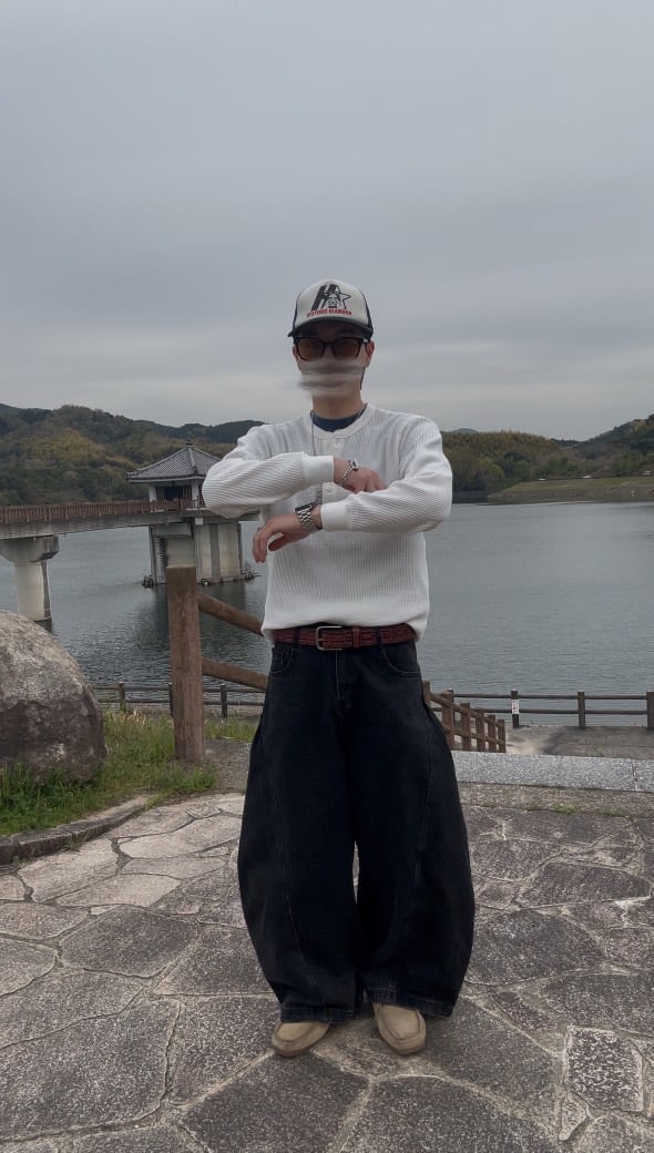 ブラックワイドデニム el1279 | elev fashion store