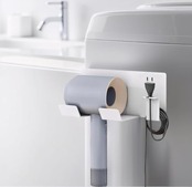 KAIXUANMAN ドライヤーホルダー マグネット ドライヤー 収納 壁掛け ドライヤースタンド ドライヤー置き フック付 アルミ ドライヤー 浴室収納 置物 バス用品 グレー