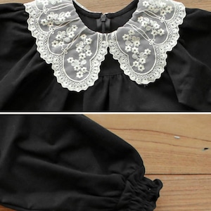 春レースカラーフリルワンピース