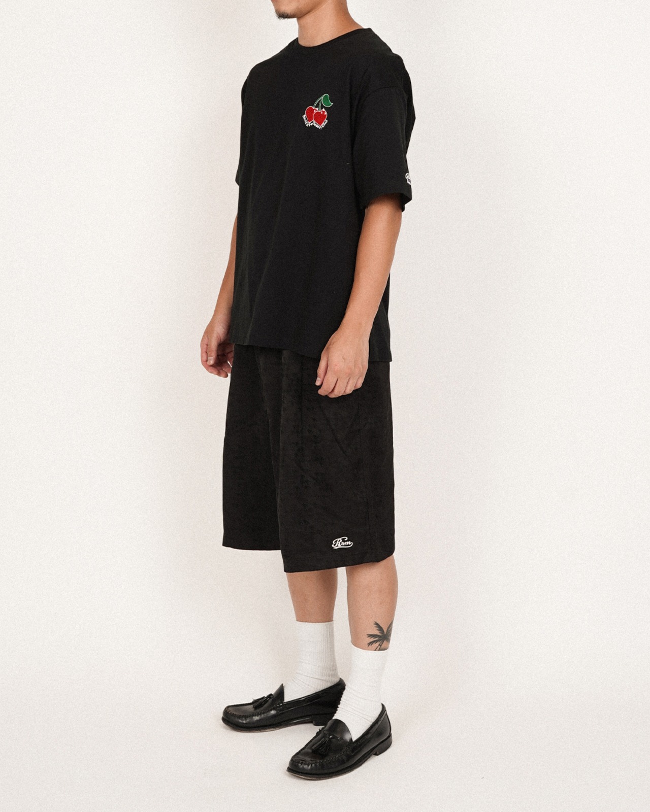 【#Re:room】HEART CHERRY EMBROIDERY T-SHIRTS［REC854］