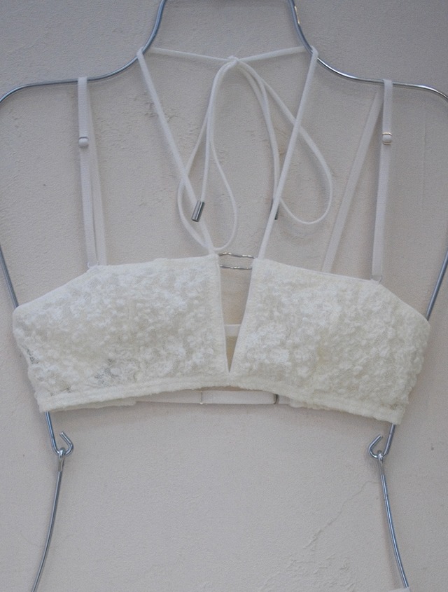 Center Strap Bandeau Bralette / WHITE