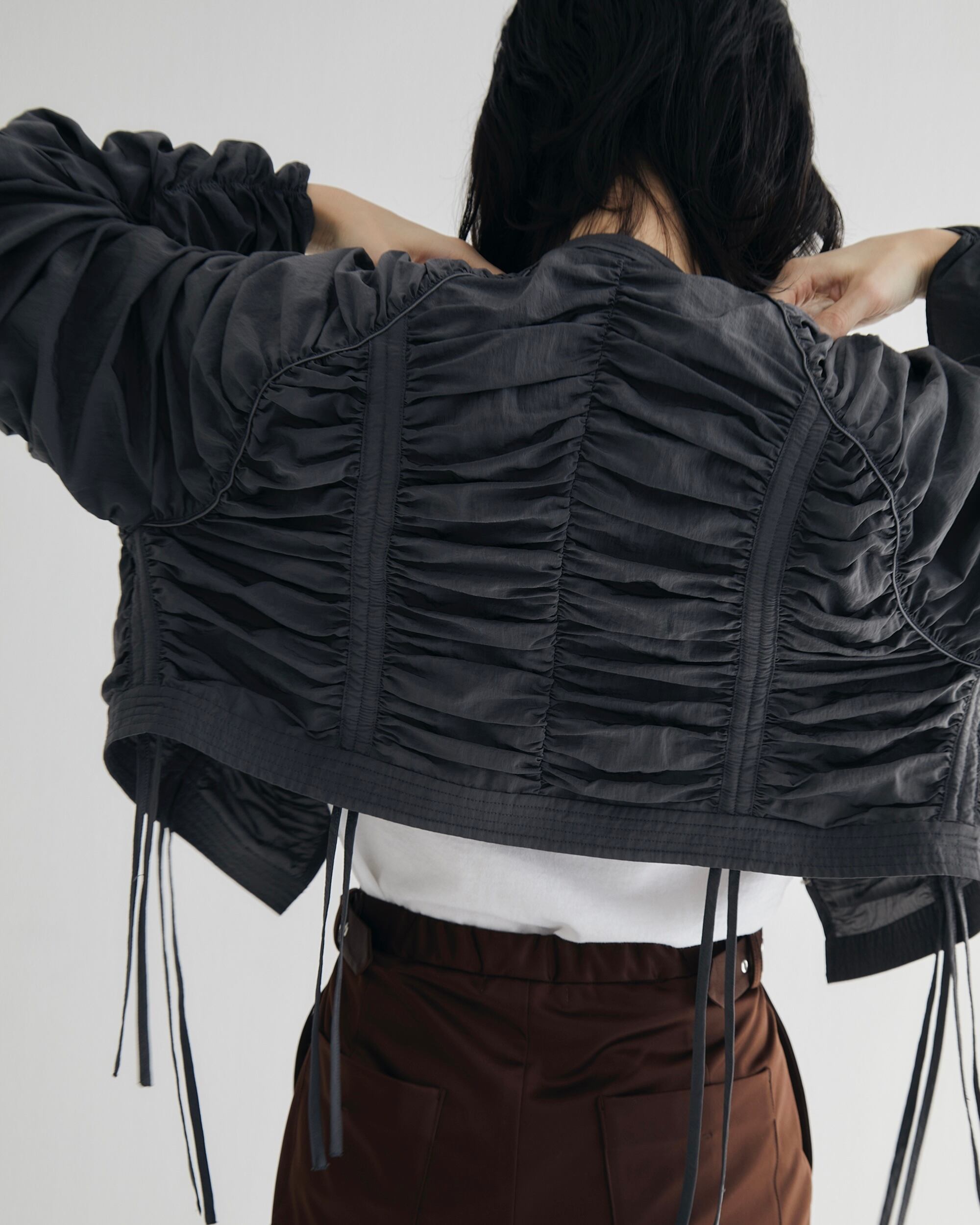 Bright Gather Blouse(GRAY) | selenahelios