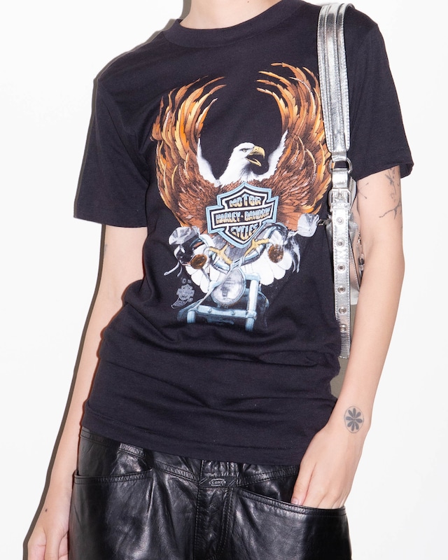 1980s HARLEY DAVIDSON - “3D EMBLEM” eagle print T-shirt