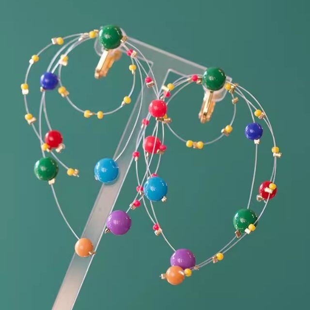 カラフルビーズの spiralピアス (kai0584) | Shelluits