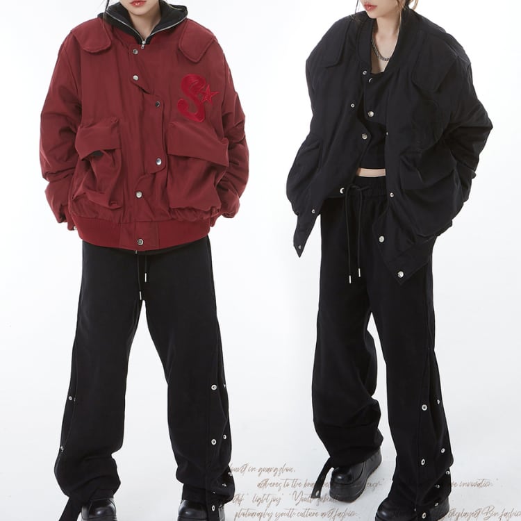 スタープレートワッペンオーバーブルゾン ◆2col L00186