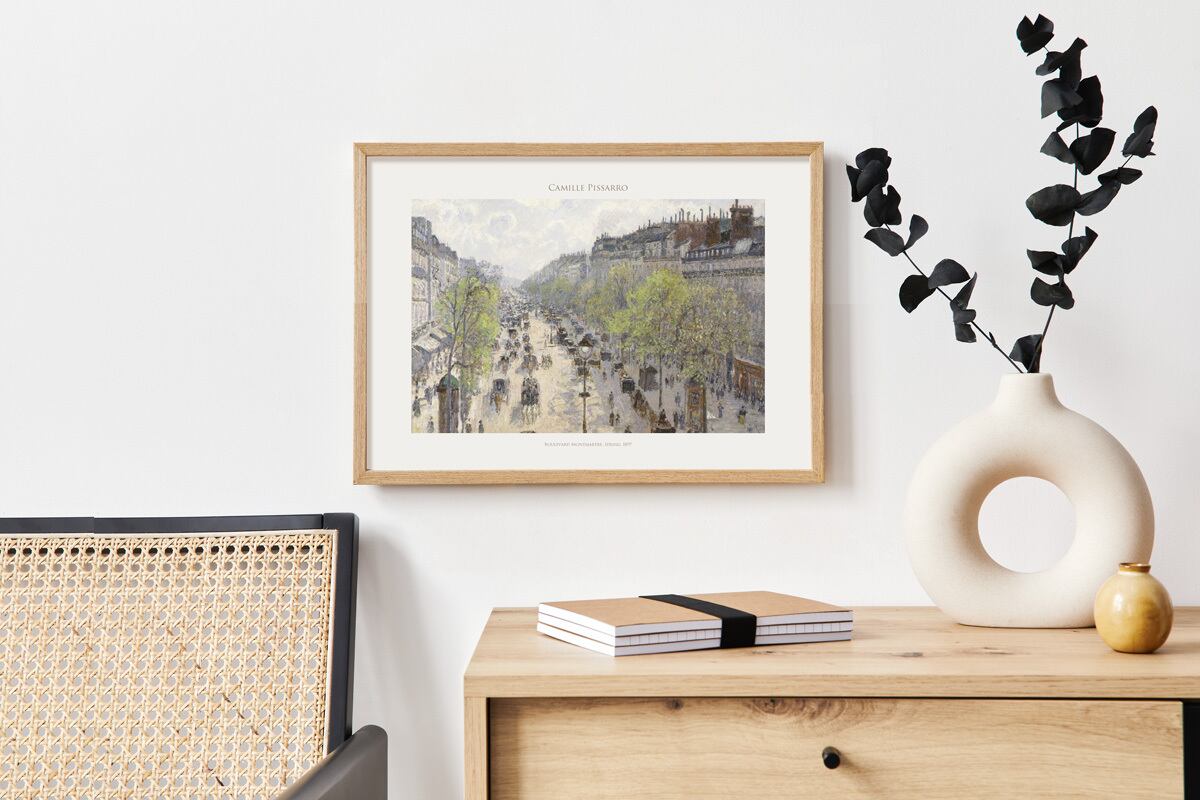 カミーユ・ピサロ モンマルトル大通り、春 アートポスター 風景画 名画