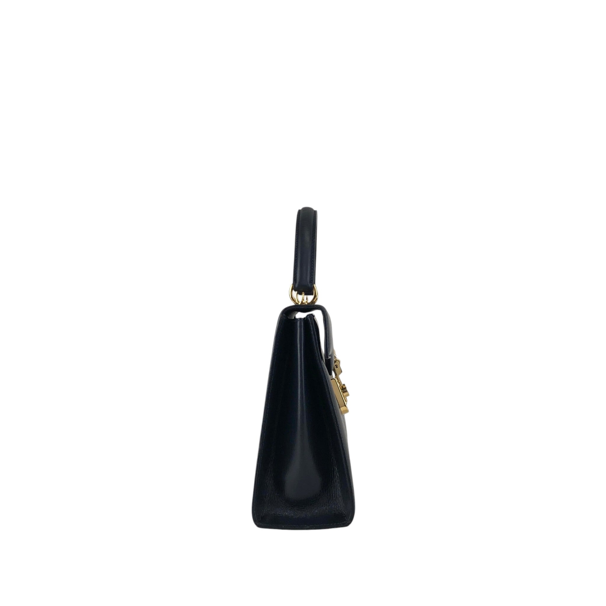 美品　グッチ　レザー　レディロック　2way バッグ　ネイビー GUCCI グッチ ハンドバッグ ネイビー レディロック レザー 000・2110