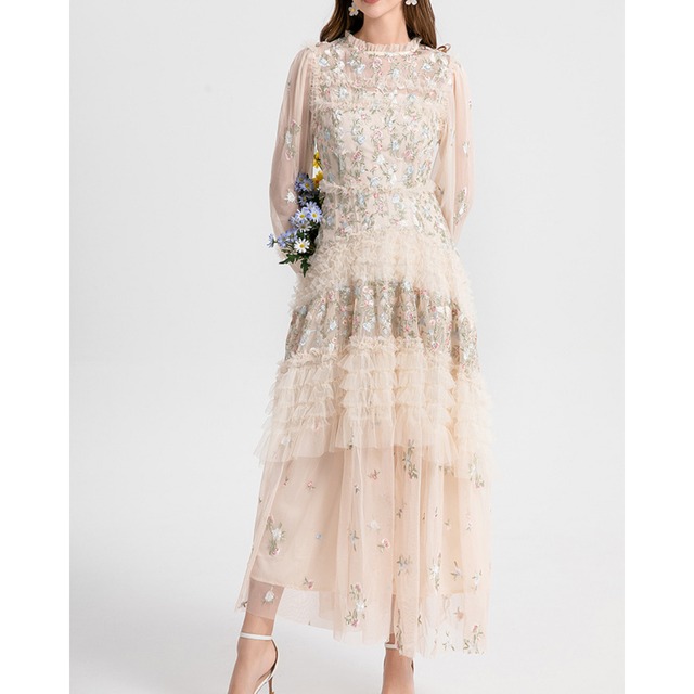 ティアードチュールワンピース L1712