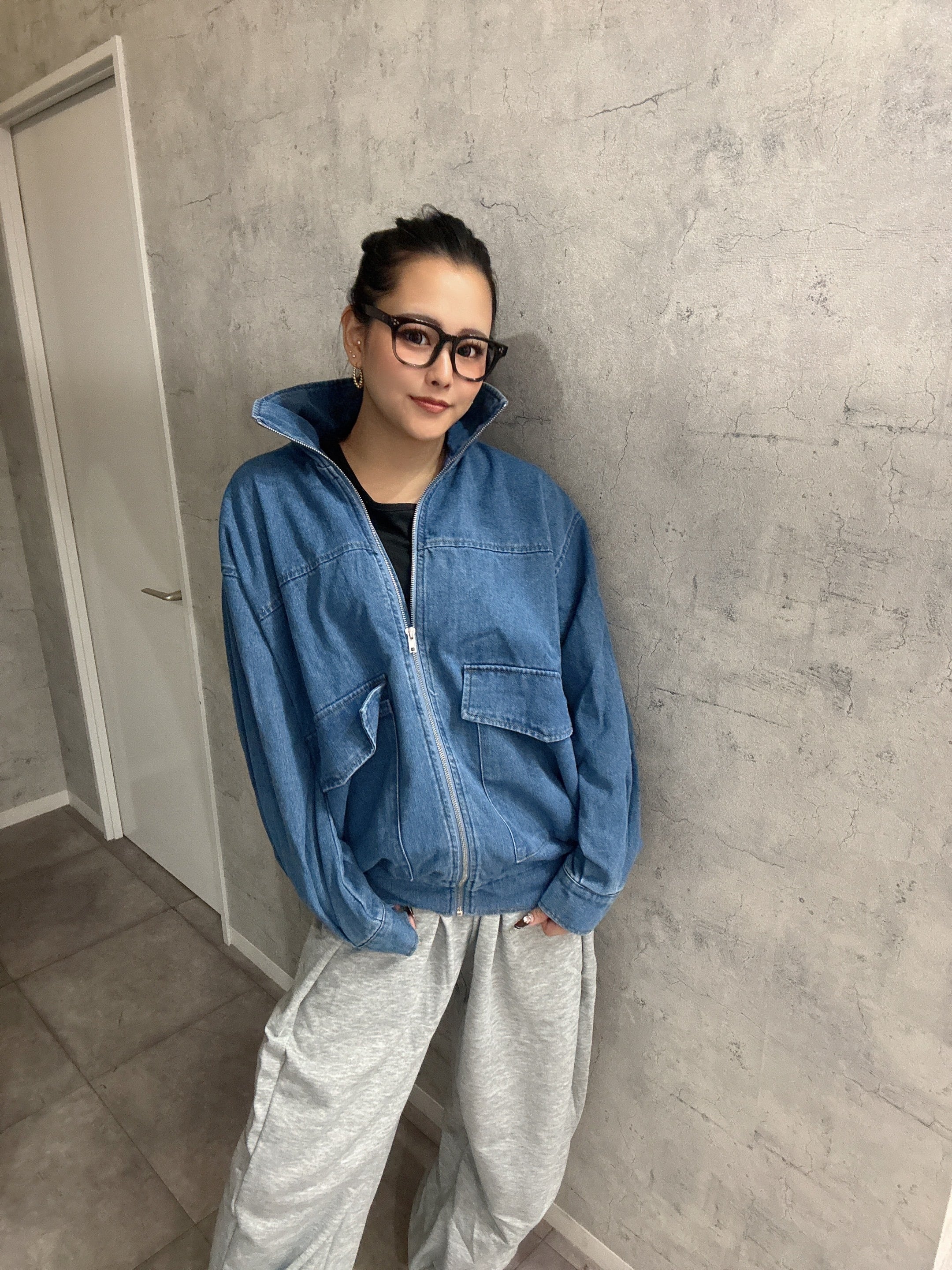 スタンドネックオーバーサイズデニムジャケット | 株式会社Ache