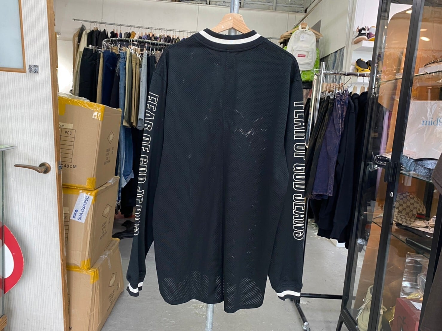 FEAR OF GOD FIFTH COLLECTION MESH MOTOCROSS JERSEY LS TEE BLACK XL 