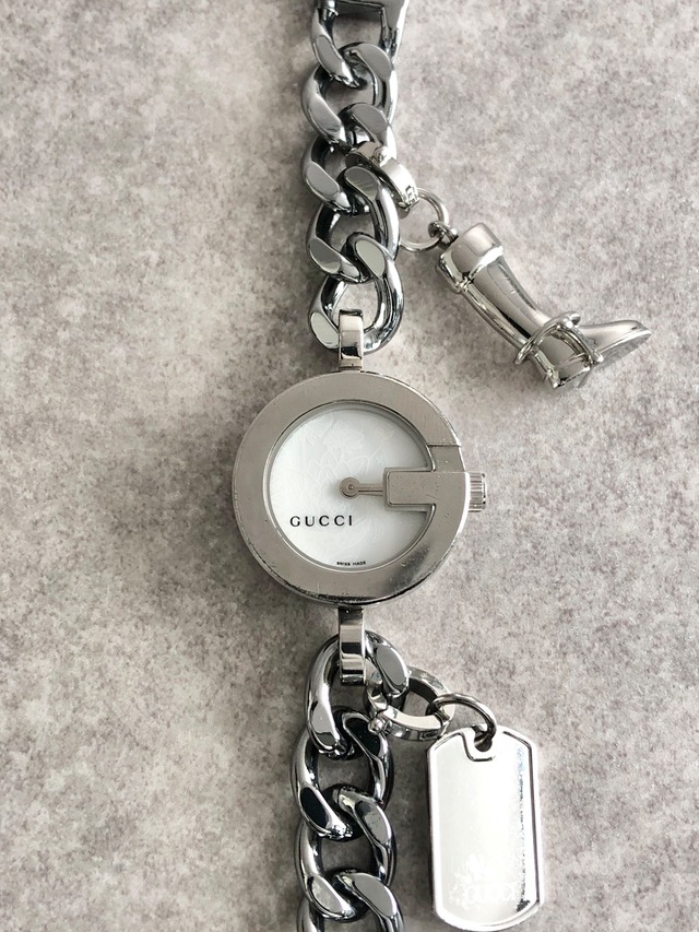 GUCCI グッチ 腕時計 シルバー ブレスレット ステンレススチール YA107 vintage ヴィンテージ オールド cku7id