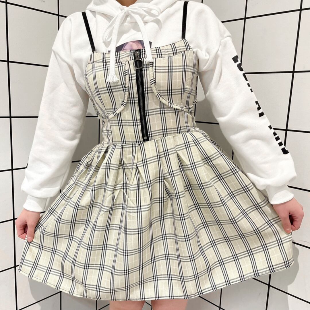 70%OFF】ベージュラテ チェックキャミワンピ | VOLCAN&APHRODITE