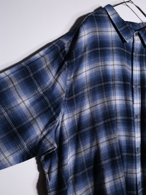 XXXB super over silhouette blue ombre check shirt