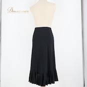 社交ダンス 衣装 スカート ブラック系 チャコット Chacott 黒 無地 シンプル フリル 上品 日本製 ストレッチ 練習 オールブラック ダンス衣装 かわいい 伸縮 レッスン