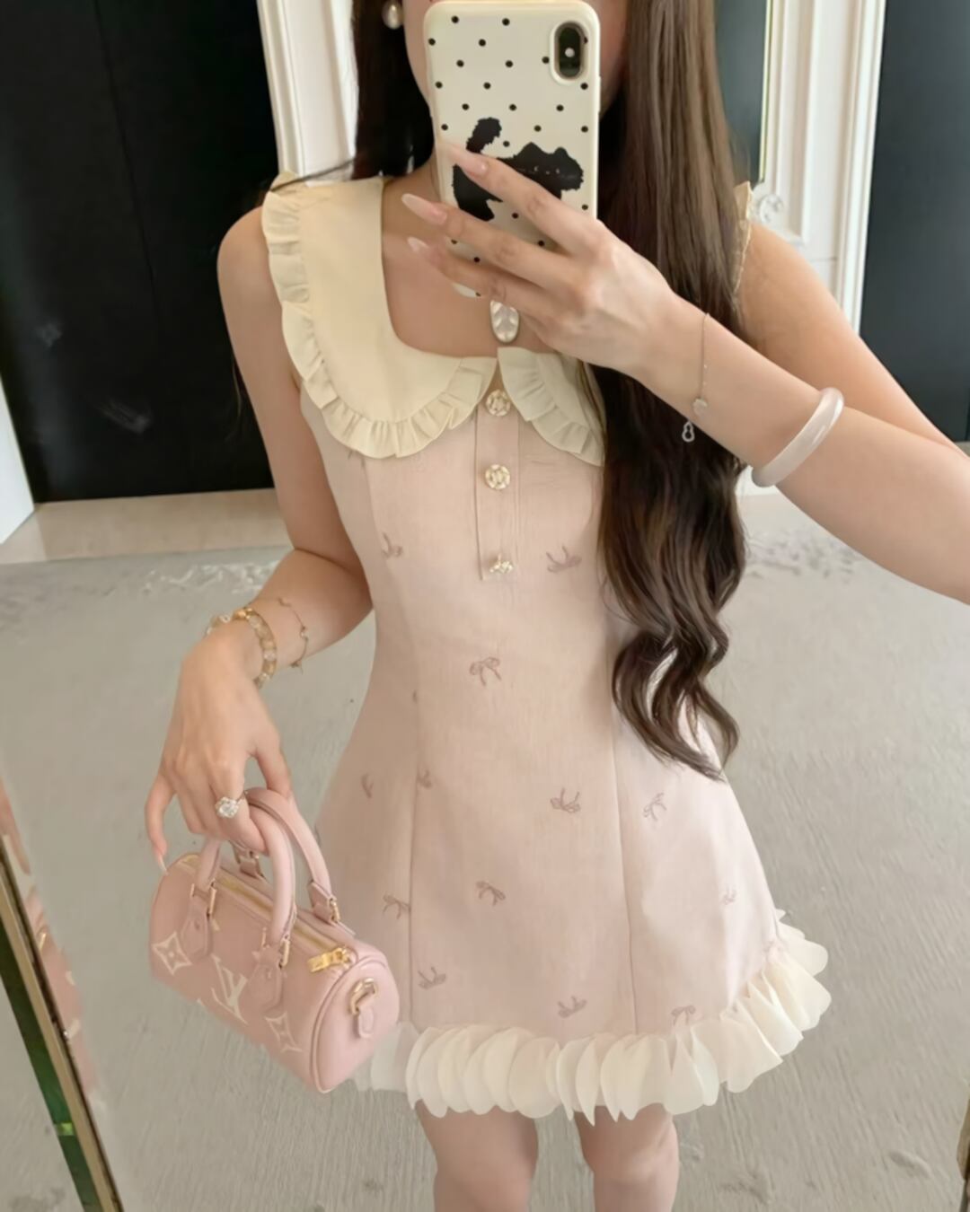 ピンクリボンフルールペタルワンピース 2506139