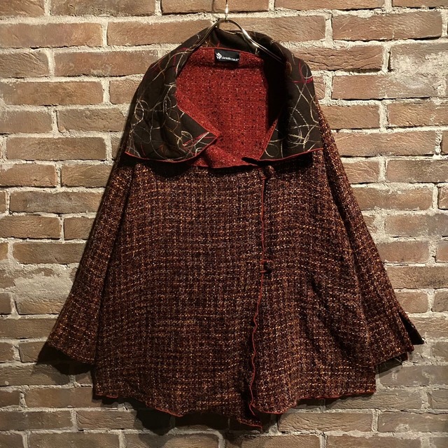 【Caka act3】"変形" Beautiful Tweed Vintage Loose Shirt Jacket