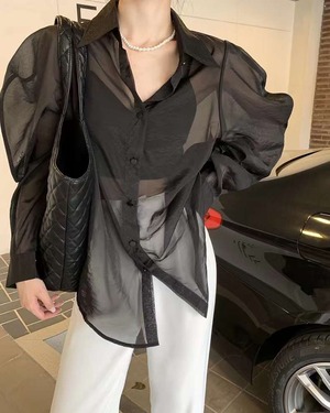 パワショル シアーブラウス   AJ22231-6663