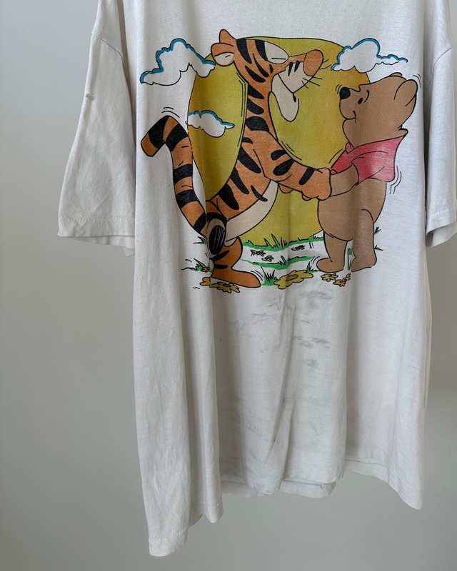 -Disney- Vintage 80s L TIGGER ＆ POOH T-shirt made in USA