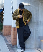 【#Re:room】LEOPARD JACQUARD BIG CARDIGAN［REK133］