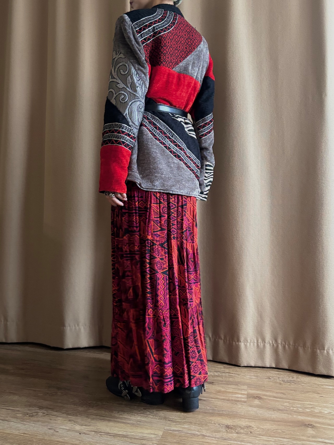 geometric mode patchwork jacket-5122-12