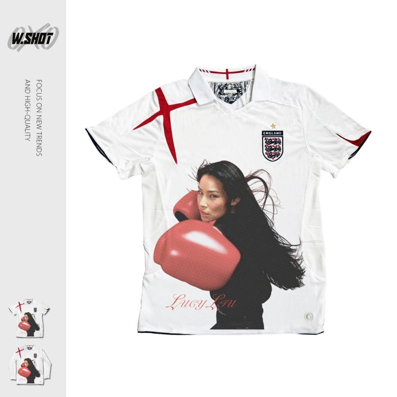 VINTAGE ストリート ボクサープリント サッカーTシャツ T2067