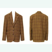 ヴィンテージグリッドジャケット ― 時を編むブラウンウール 《B0052》