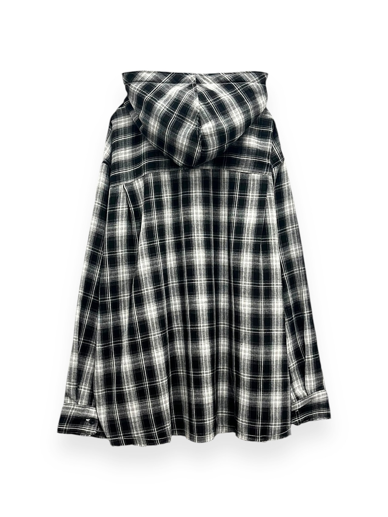 【LOVE KILLER】studs plate check hoodie shirt (2colors)