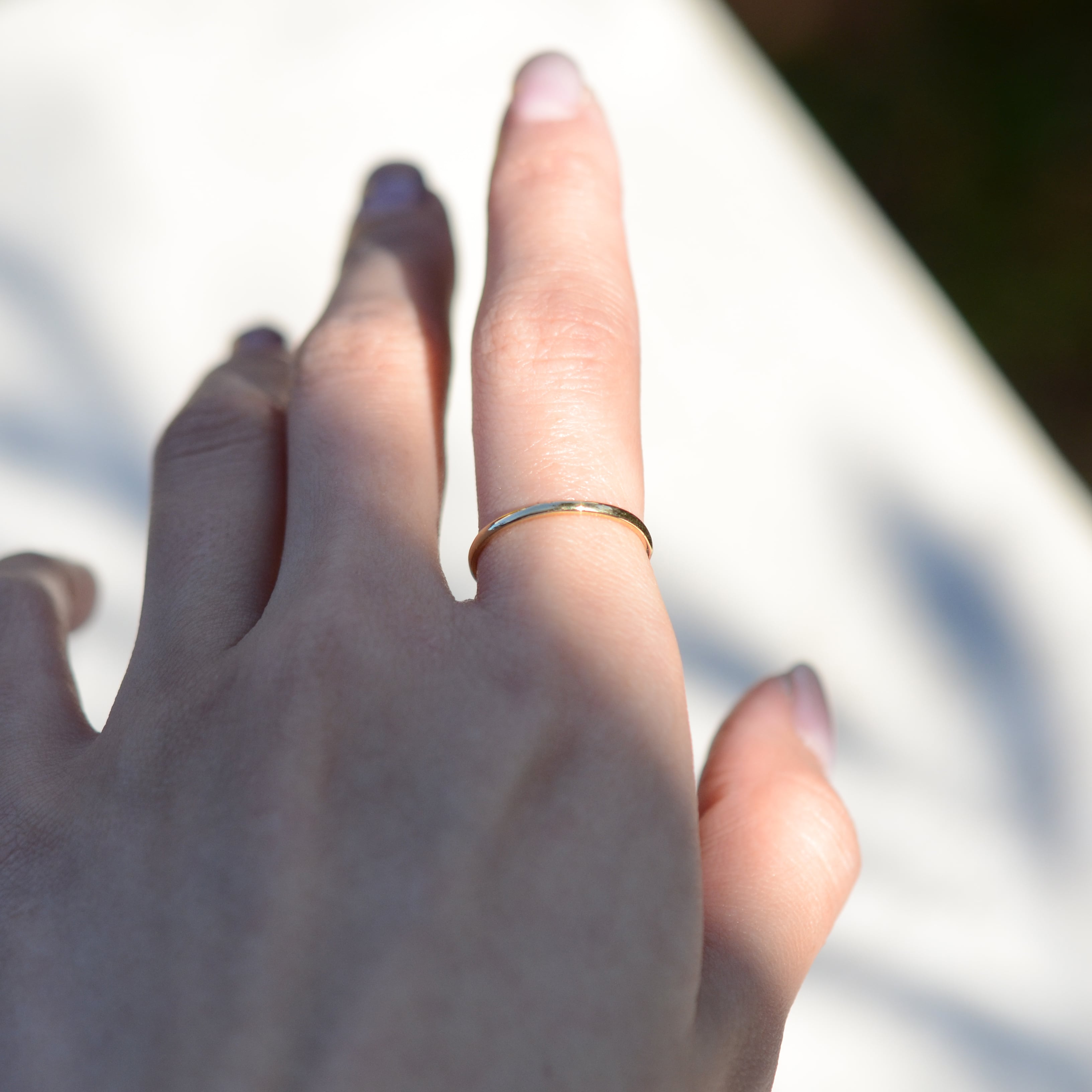 K18 YG〉simple ring / high dome / 1.5mm | glanta