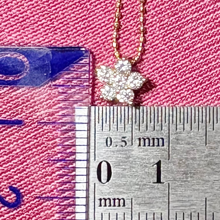 K18 ヴィンテージ ゴールド ジュエリー ダイヤモンド 0.26ct 花
