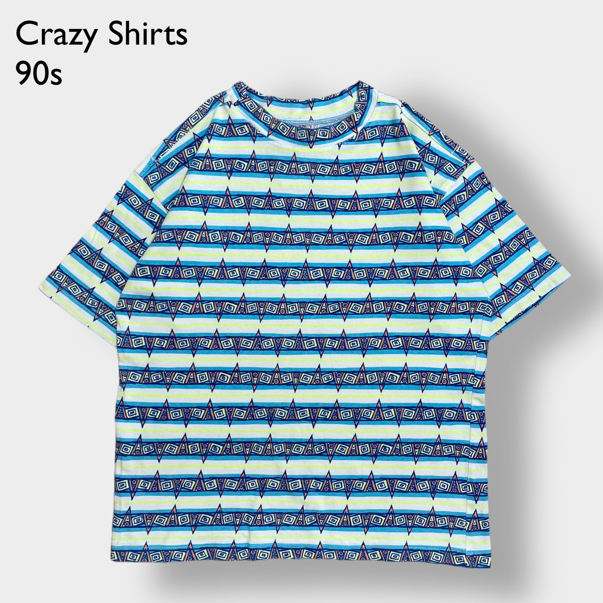 【Crazy Shirts】90s USA製 ロゴ 総柄 オールパターン Tシャツ ...