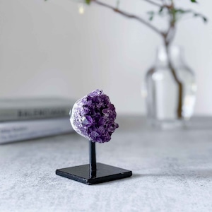 アメジスト スタンド付き 1654（ブラック）【送料無料】｜Amethyst on Iron Stand – Uruguay