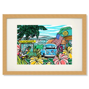 Art Print A4（Haleiwa Town）with Frame