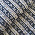 ブロックプリント生地【50cm単位】インド綿  ストライプ柄 ネイビー×白×水色 #45693-NV3