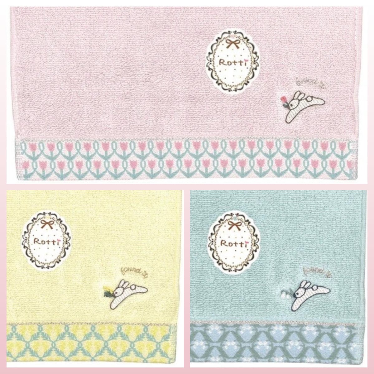 ROTTI ふんわりタオルハンカチ うさぎ