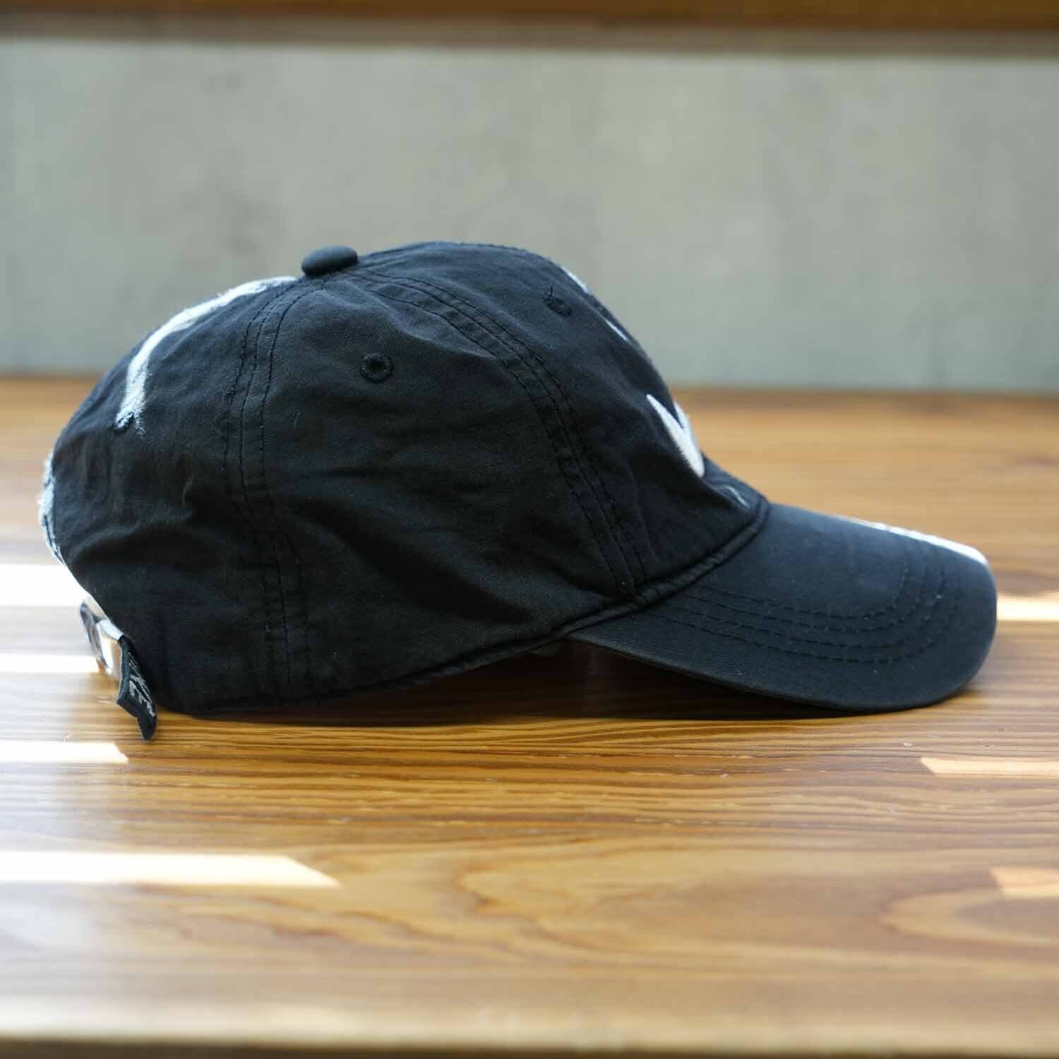 90s NIKE ナイキ 刺繍キャップ ブラック×ホワイト 頭回り小さめ 帽子