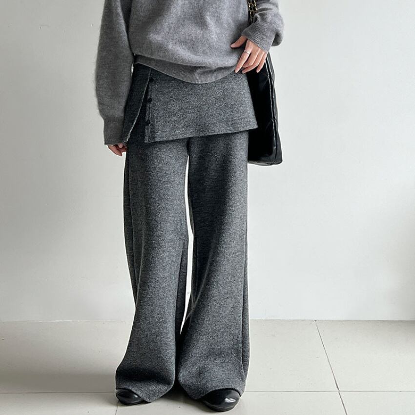 layered flare pants　J00257
