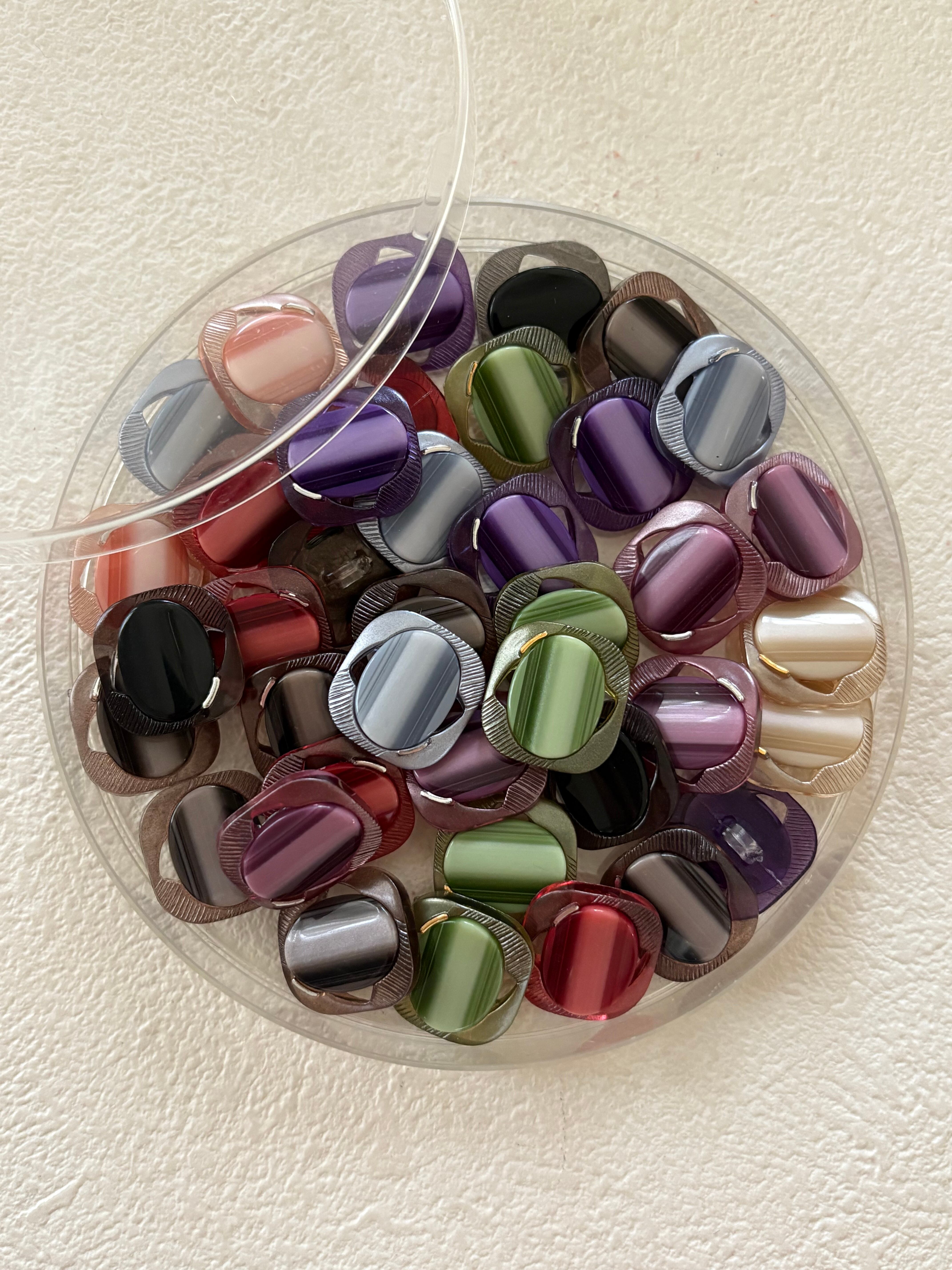 Japanese Vintageボタン レトロボタン 角なしスクウェア 14mm カボション グラデーション アクセサリ