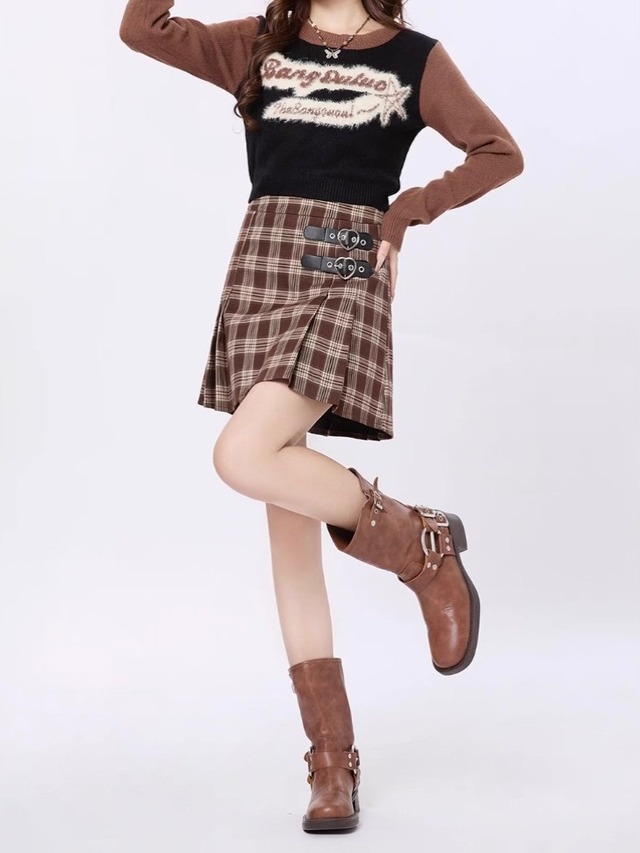 アメリカンレタークロップドニットトップス.1889