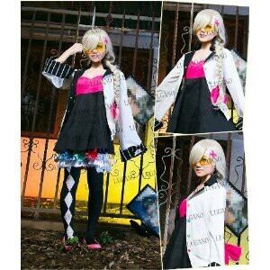 K1967 VOCALOID☆mayu アイドル症候群風 衣装+ウィッグ＋髪飾り 風