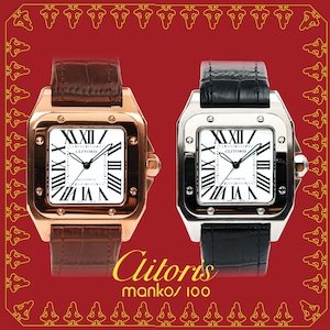 【レビュー特典付き】Clitoris（栗とリス）mankos100 機械式 自動巻き 男性用 メンズ腕時計 MIYOTA8215 日本製ムーブメント